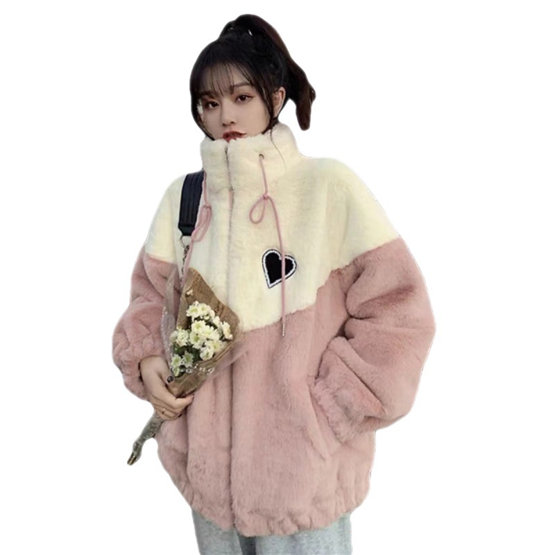 Áo Khoác Lót Lông Cừu Dày Dặn Thời Trang Thu Đông Cho Nữ