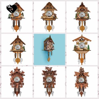 SJJL Cuckoo Đồng Hồ Treo Tường Bằng Gỗ Họa Tiết Tháp Eiffel vintage Sáng Tạo