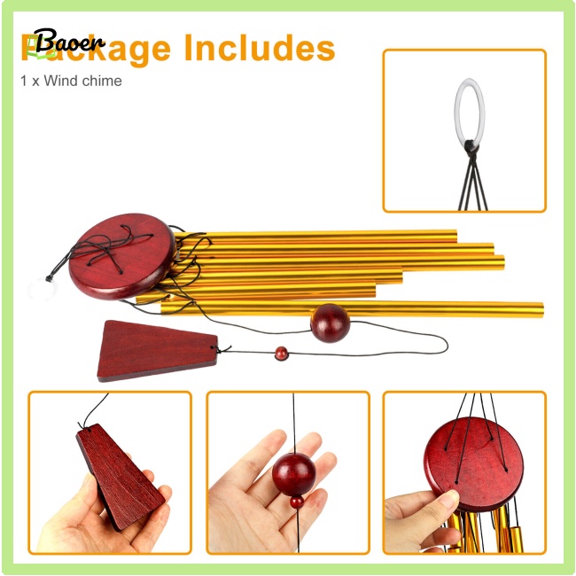 Chuông Gió 6 Ống Chính Hãng 100% Treo Trang Trí Ban Công Sân Vườn