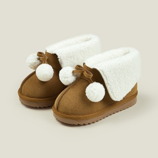 Cheerful Mario Giày Bốt cotton Cổ Đứng Khóa Dán Giữ Ấm Thời Trang Cho Bé bốt đi tuyết