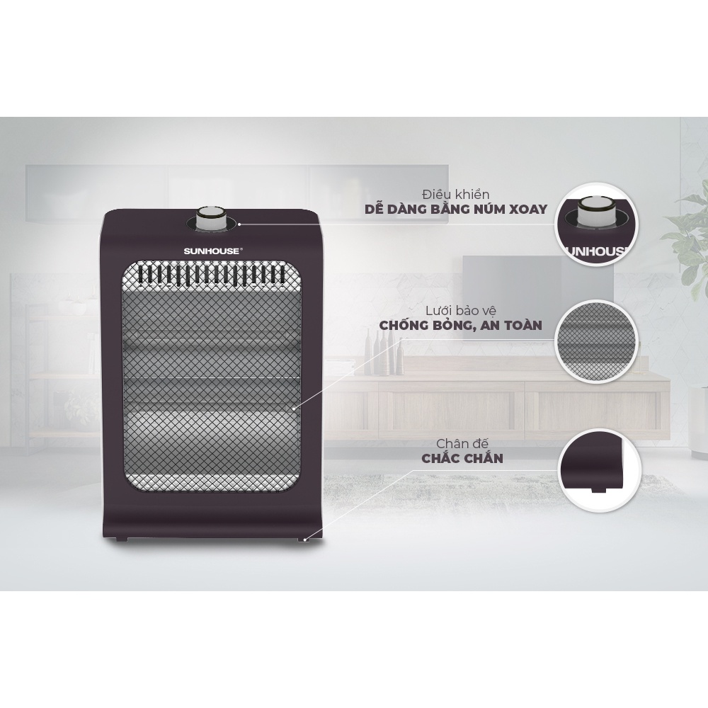 Sưởi điện hồng ngoại 2 bóng SUNHOUSE SHD7023