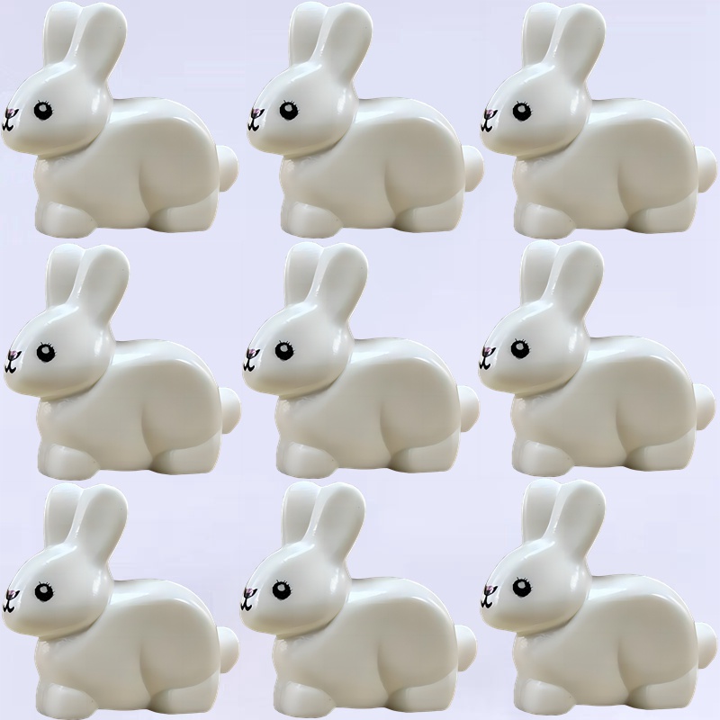 Bộ 9 Mô Hình Đồ Chơi Công Viên Động Vật Thỏ Đáng Yêu diy Mừng Năm Mới Cho Trẻ Em