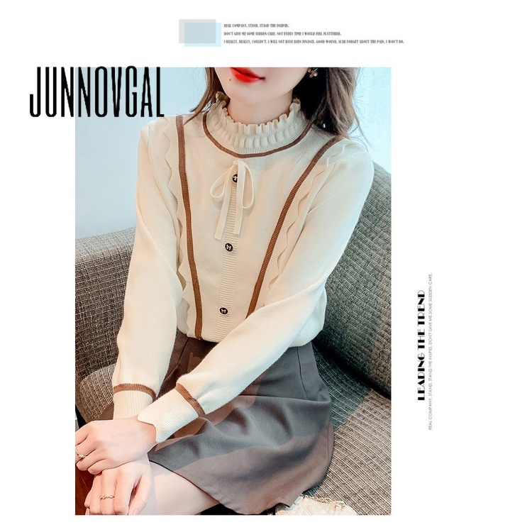 Áo Sweater Cổ Rùa Tay Dài Dáng Ôm Màu Trơn Đính Nơ Thời Trang 2023 Mới