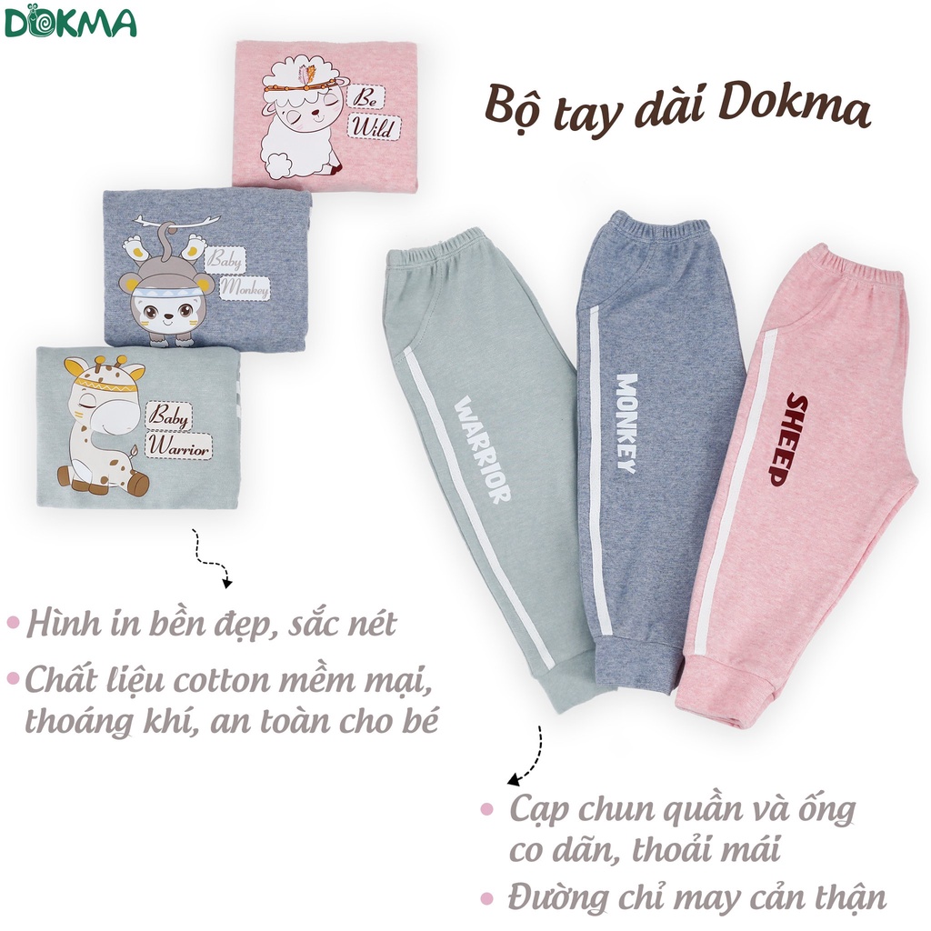 DB1964 - DB1705 Bộ thu đông nỉ dài tay cho bé trai / bé gái DOKMA