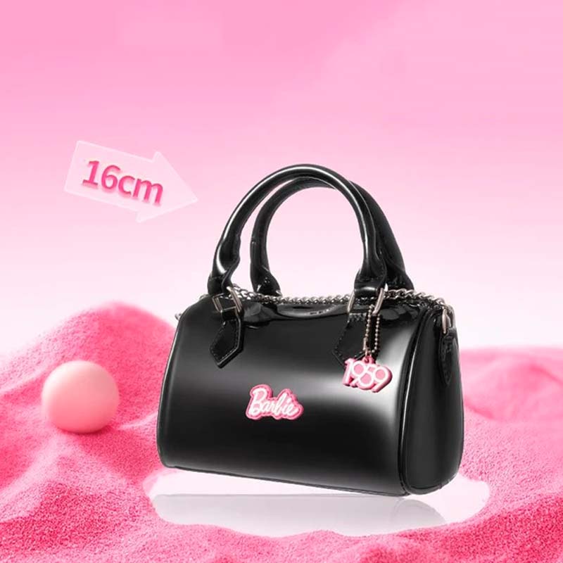 Túi Đựng Điện Thoại Bằng Da pu Màu Hồng / Đen Dung Tích Lớn Hình Búp Bê barbie