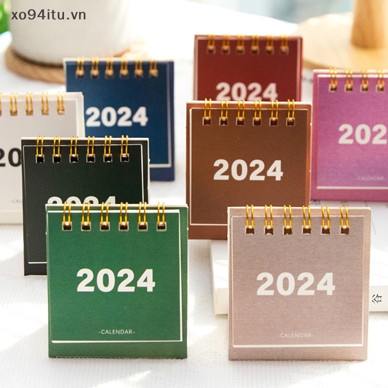 Xoitu Lịch Để Bàn mini 2024 Thiết Kế Đơn Giản Dễ Thương Dùng Trang Trí Văn Phòng vn