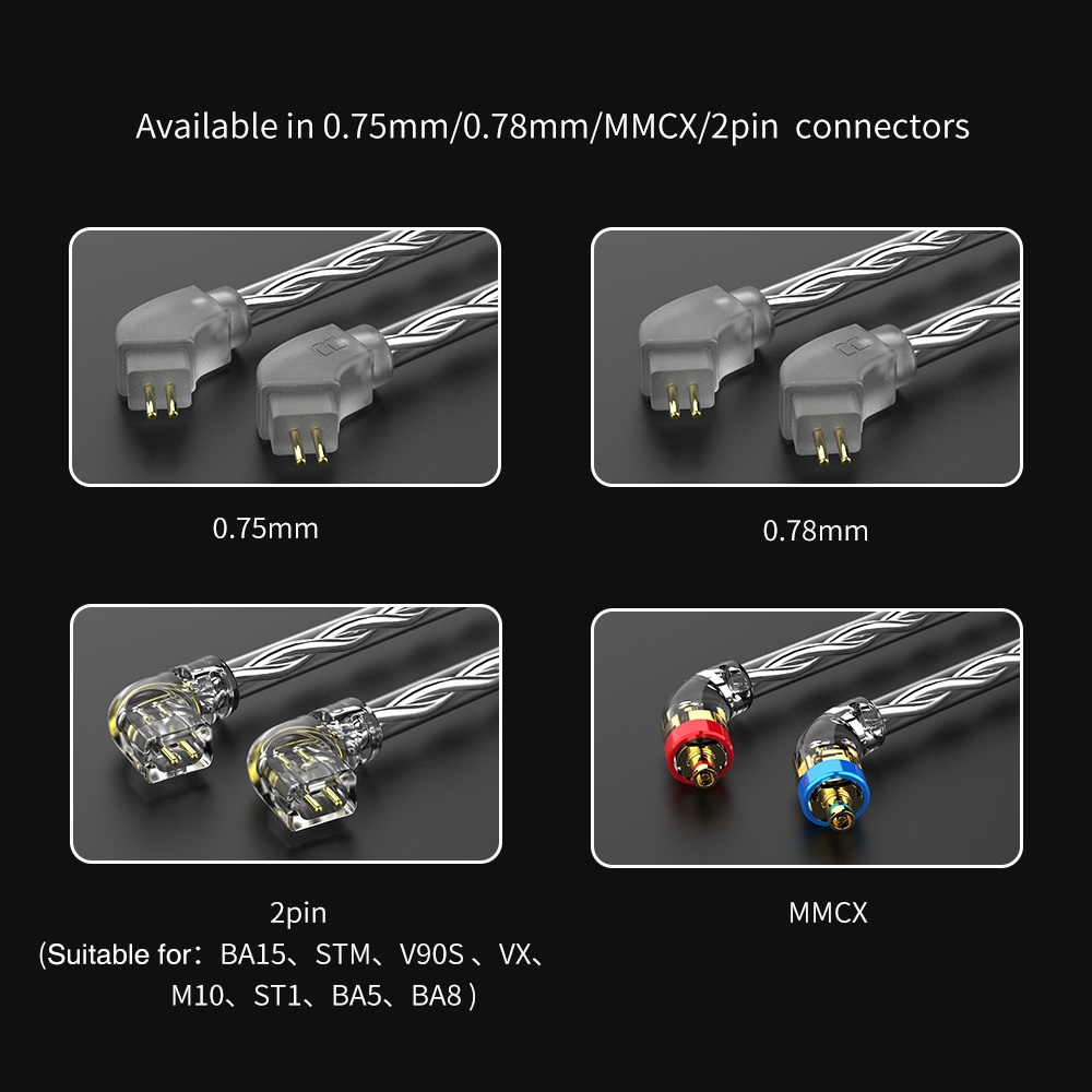 Dây Cáp Nối hifi 2pin qdc ema ta1 max v90 kz c pin trn a2 Chuyên Dụng