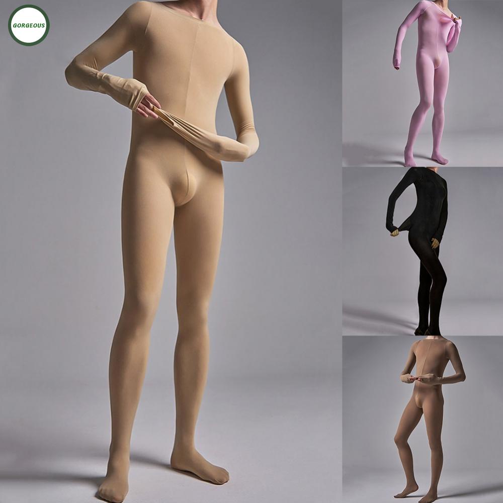 New Coming~Fashionable Men's Long Sleeve Bodysuit Leotard Jumpsuit Underwear in Solid Color#Home Essentialses