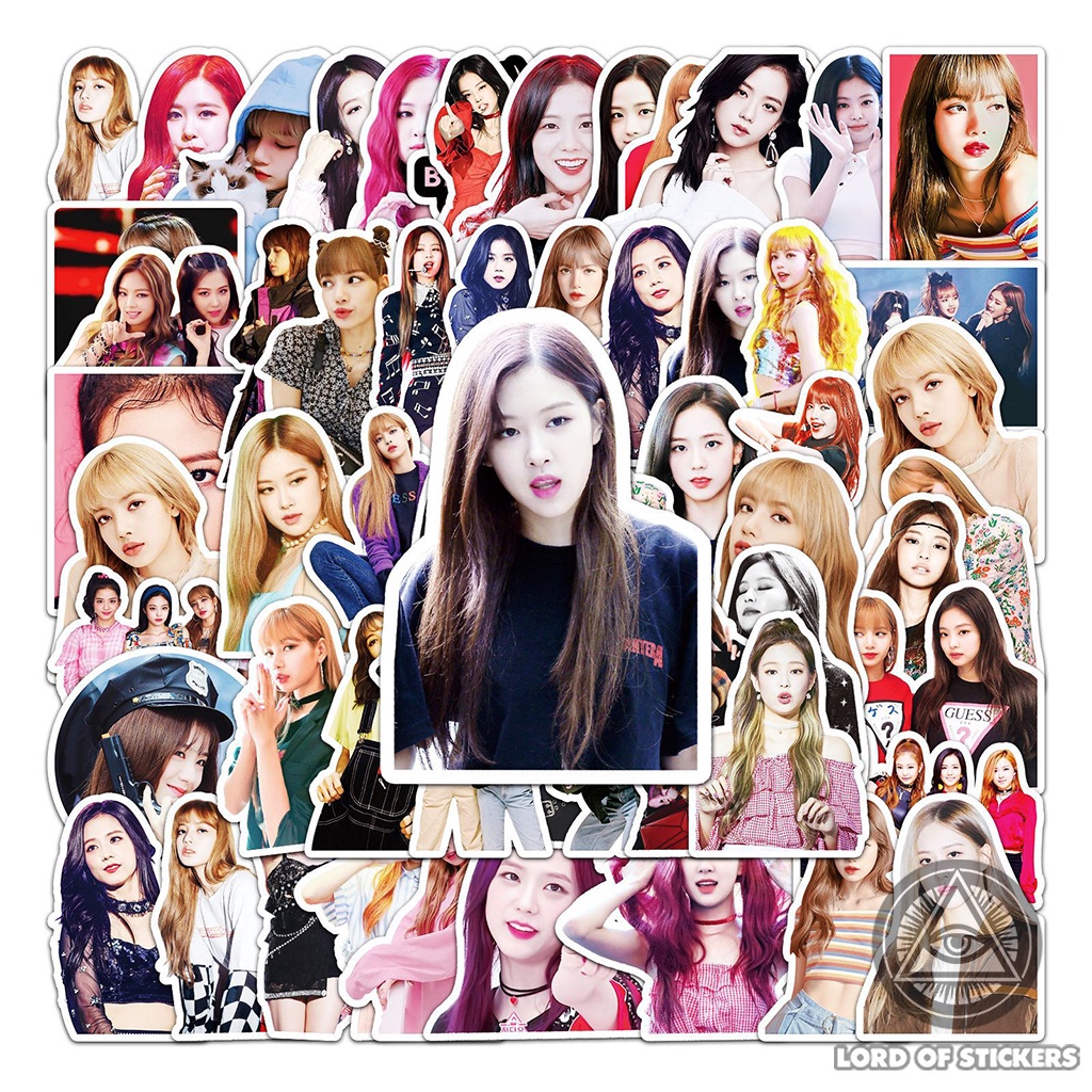 Set 52 Hình Dán BLACKPINK Sticker Cute Ban Nhạc Kpop Chống Thấm Nước Trang Trí Mũ Bảo Hiểm, Laptop, Ván Trượt, Vali, Sổ