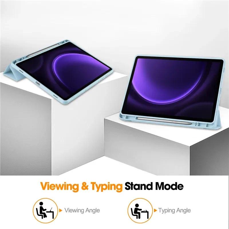 Bao Da Máy Tính Bảng Nắp Gập Mềm Có Ngăn Đựng Bút Cho samsung tab s9 fe galaxy tab s9 fe 10.9 inch 2023 Ốp