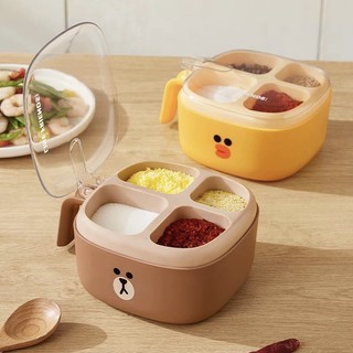 Hộp đựng gia vị nhiều ngăn tiện lợi Gấu Vịt