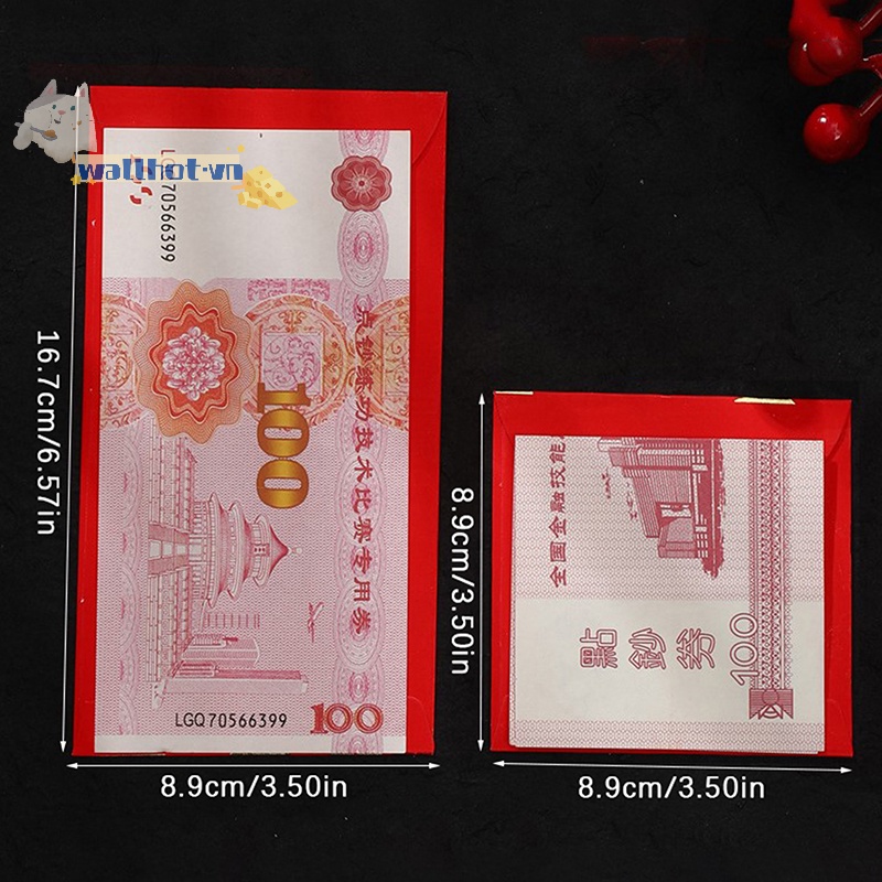 Set 6 Bao Lì Xì Hình Rồng Đỏ May Mắn Cho Năm Mới 2024