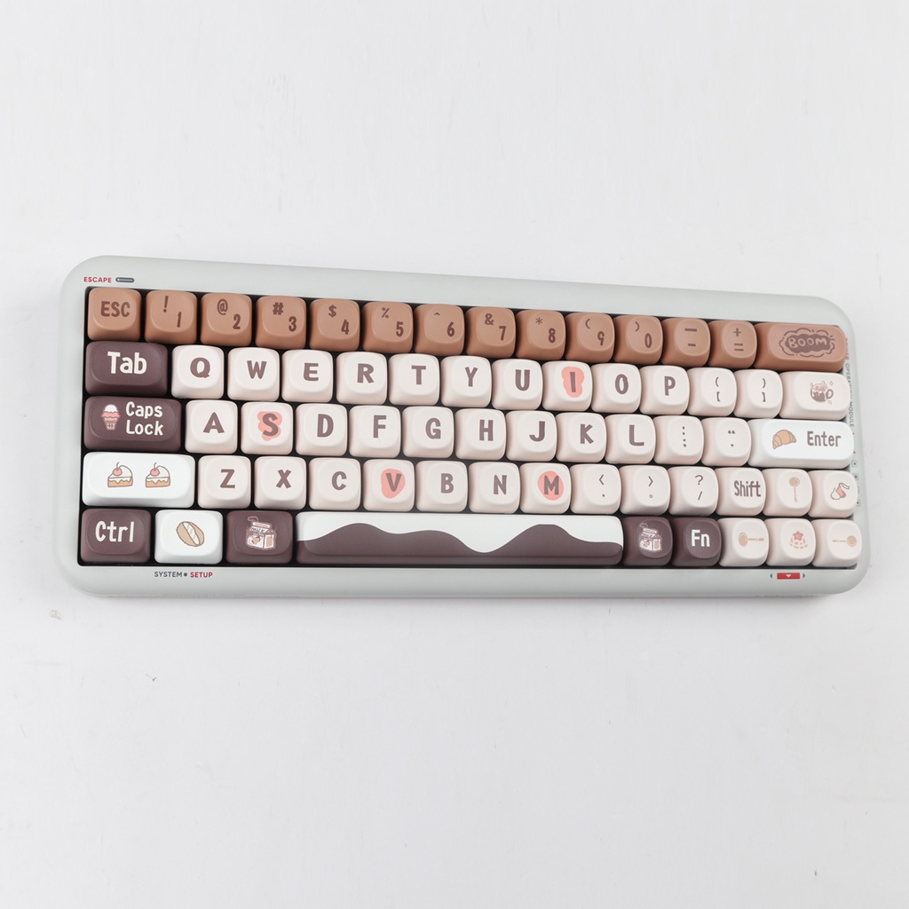 Chocolate Coffee Keycaps MOA Profile Hoạt Hình PBT DYE SUB Bàn Phím Cơ Keycap