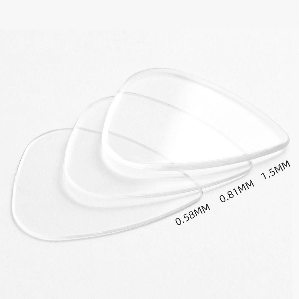 Set 6 Miếng Gảy Đàn guitar 0.81mm 1.5mm Trong Suốt Hình Trái Tim