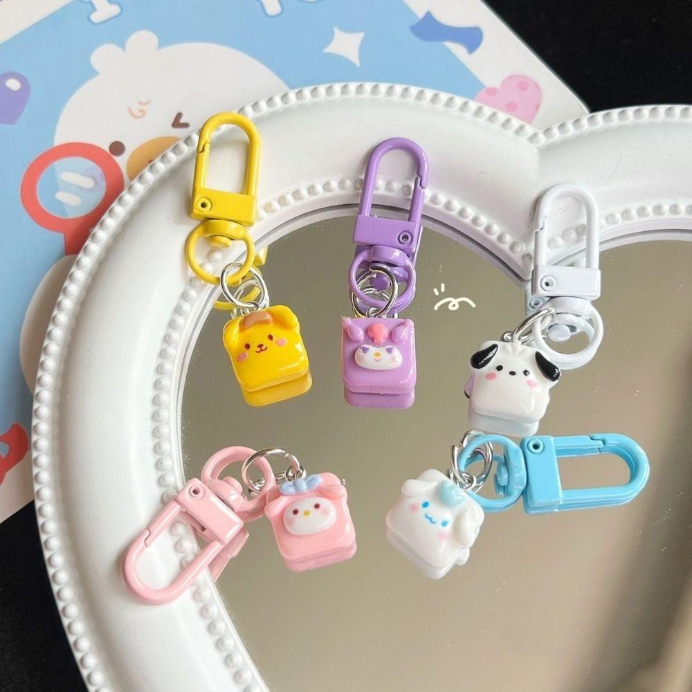 Mmluck cinnamoroll Móc Khóa resin Mặt Vuông Hình Khối Lập Phương pachacco purin kuromi anime kawaii my melody