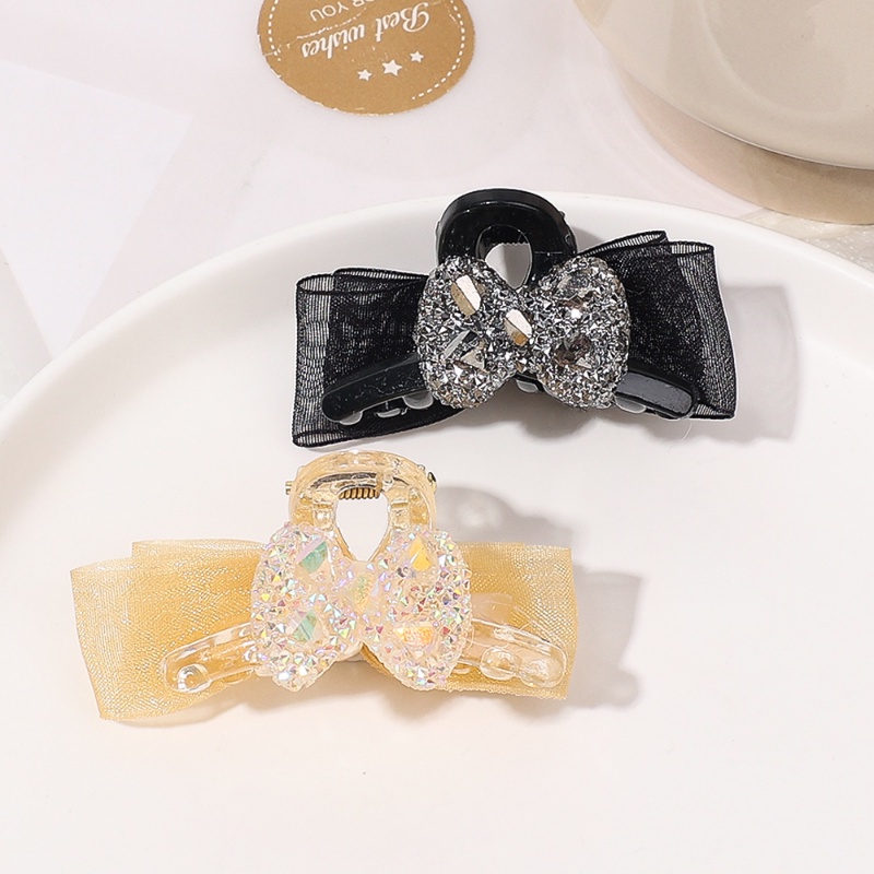Kẹp Tóc Nơ Lưới Đính Đá vintage Cho Nữ Giá Đỡ