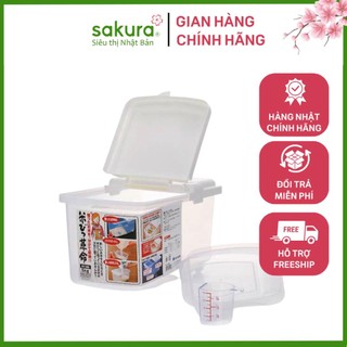 Thùng đựng gạo thông minh 10kg có nắp bật bánh xe - nhật bản
