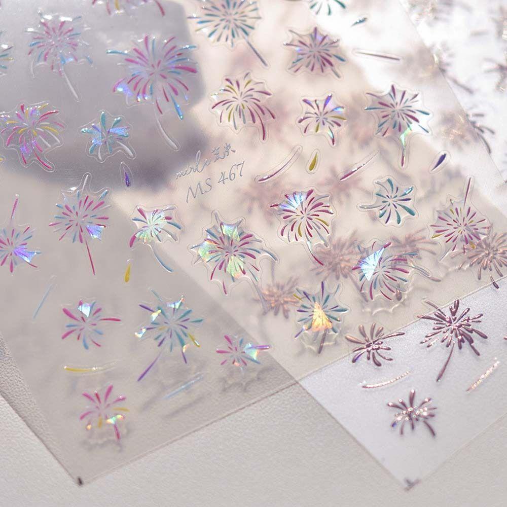 Nhãn Dán Trang Trí Móng Tay Pháo Hoa Màu laser diy