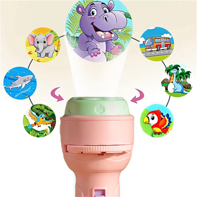 Đồ Chơi Đèn Pin Chiếu Hình Hoạt Hình Vui Nhộn Cho Bé