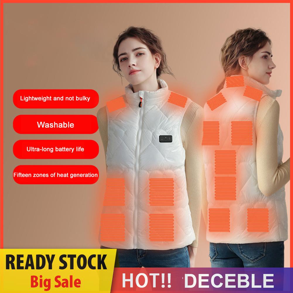 Áo Khoác Sát Nách unisex Làm Nóng Bằng Điện 3 Chế Độ 15 Khu Vực Cho Mùa Đông