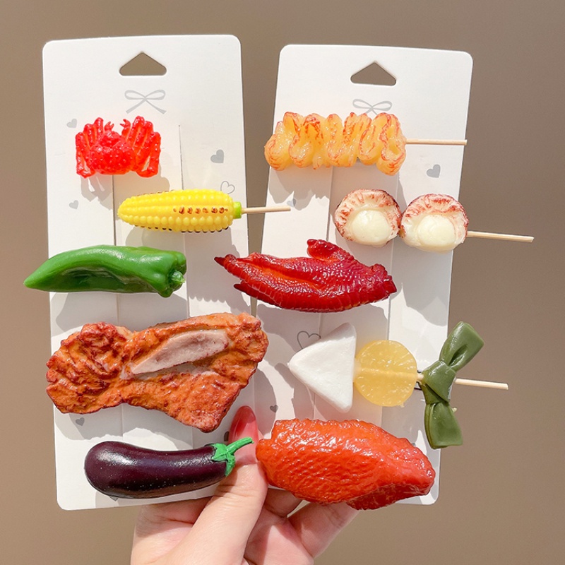 Kẹp Tóc / Kẹp Tóc Mái Hình bbq Dễ Thương Cá Tính Hàn Quốc