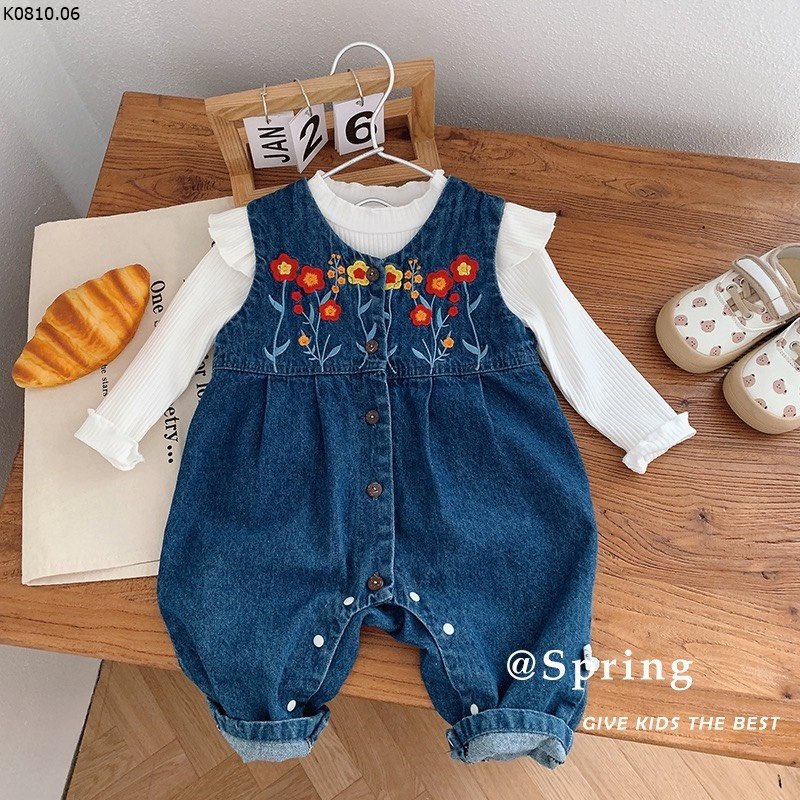 Jum jean thêu hoa phom to