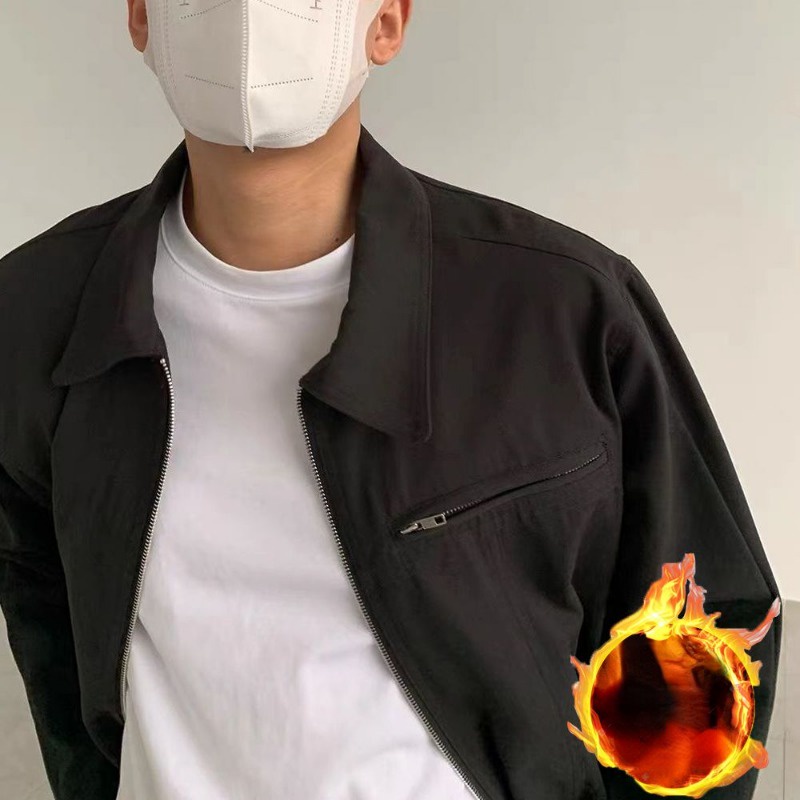 Áo Khoác bomber Có Khóa Kéo Phong Cách Đường Phố Đơn Giản Thời Trang Xuân Thu Cho Nam