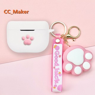 For Jabra Elite 8 Active Case Cute Cat Paw Keychain Pendant Jabra Elite 10 Silicone Soft Case Cartoon Dinosaur Jabra Elite 8 Active Shockproof Case Elite 10 Protective Cover