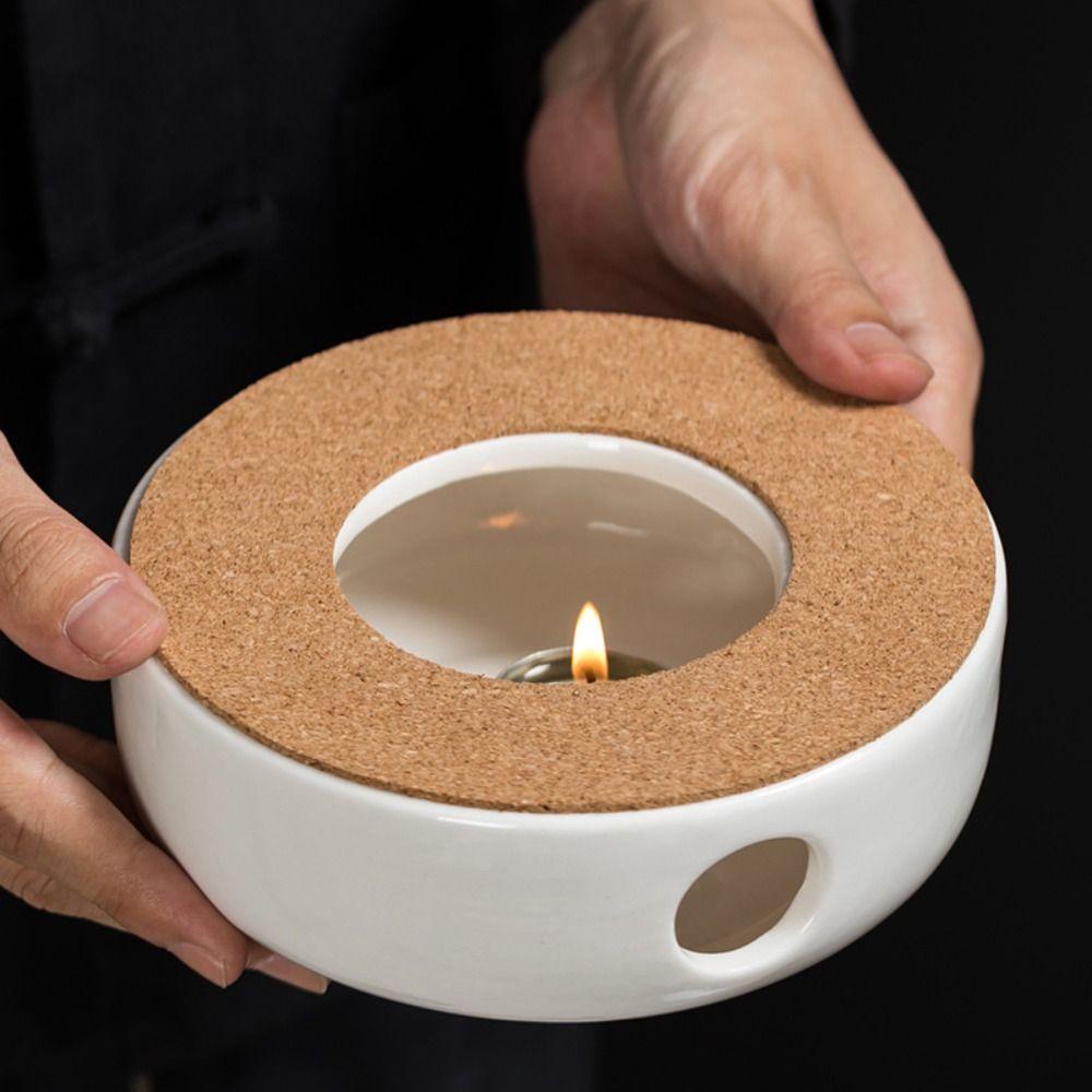 Đế Hâm Nóng Ấm Trà topabc1 Bằng Sứ Trắng 5.9 * 5.9 * 2.36 inch
