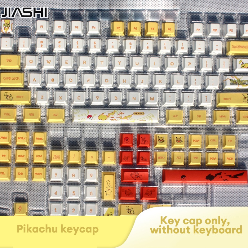 JIASHI Pikachu PBT thăng hoa keycaps bàn phím cơ keycaps XDA chiều cao cá nhân hóa keycaps