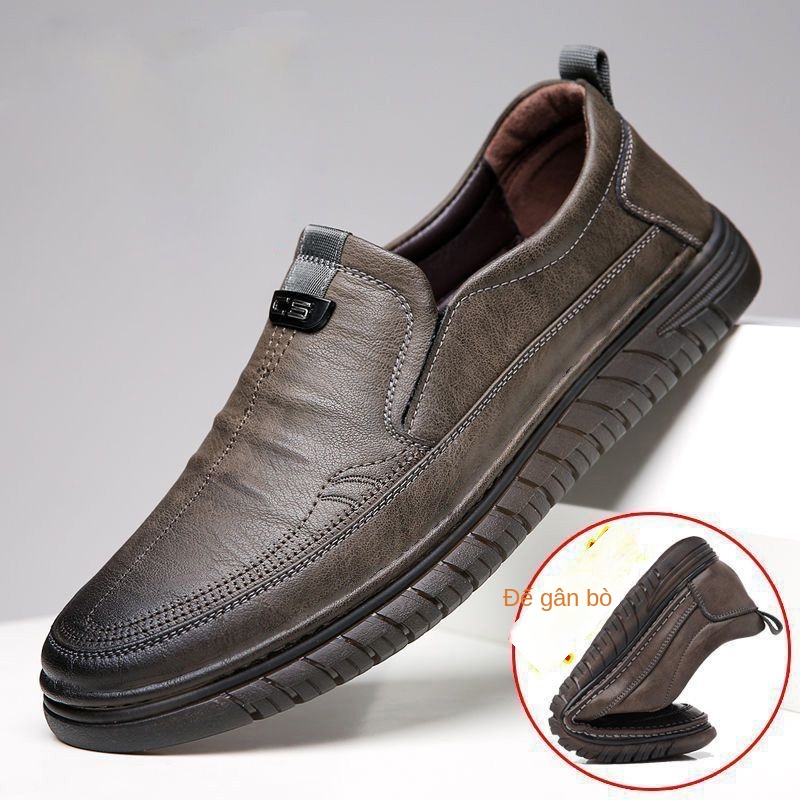 Giày Lười Da Thật Đế Mềm Thời Trang Cho Nam