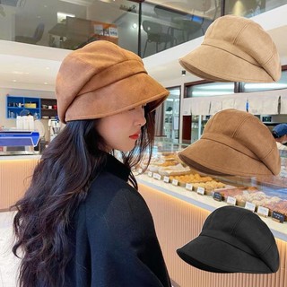 Mũ nồi da lộn màu trơn thời trang cho nữ