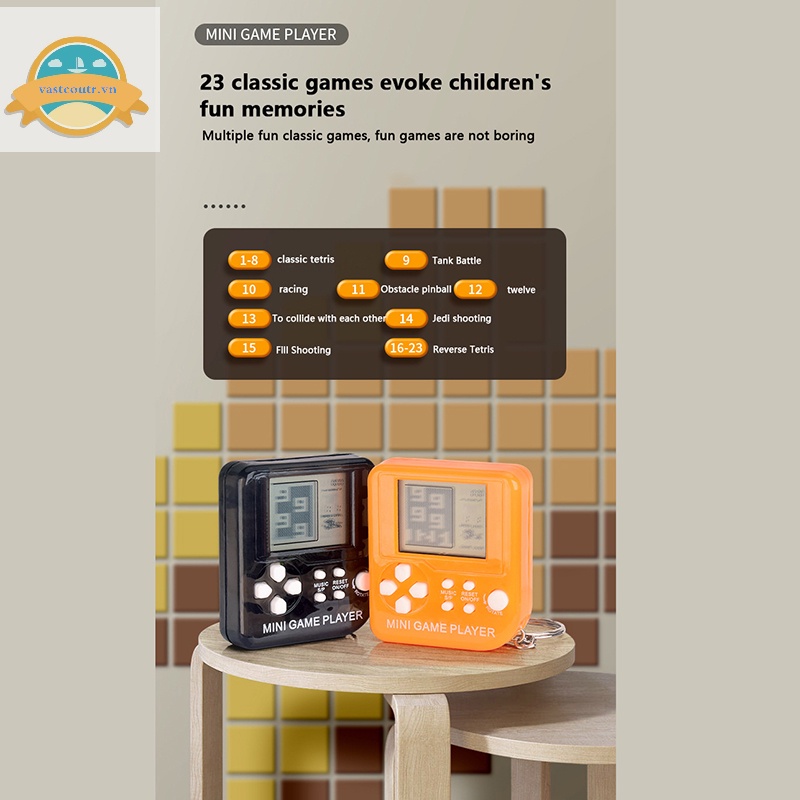 Coutr Máy Chơi game Bỏ Túi mini Có Móc Khóa Phong Cách Hoài Cổ Trò Chơi tetris deion