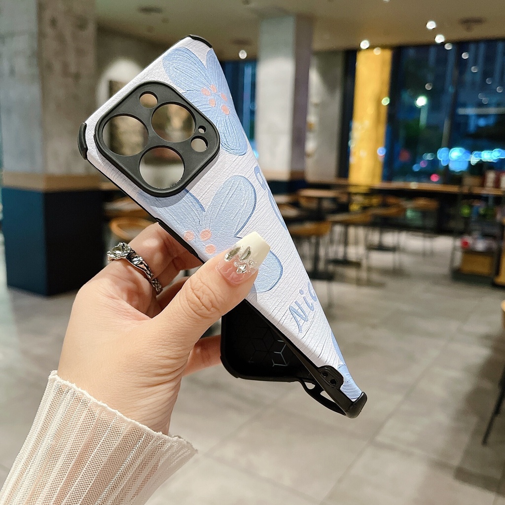 OFF-WHITE Bao Da Điện Thoại Da Cừu Hình Tranh Sơn Dầu Cho xiaomi 13 13t 13tpro 13pro lite 12 12t lite 11t 11 lite k60 ultra Ốp