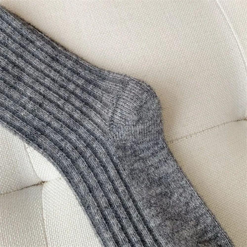 Vớ Len cashmere Dày Dặn Màu Trơn Thoáng Khí Giữ Ấm Mùa Đông Thời Trang Cho Nữ