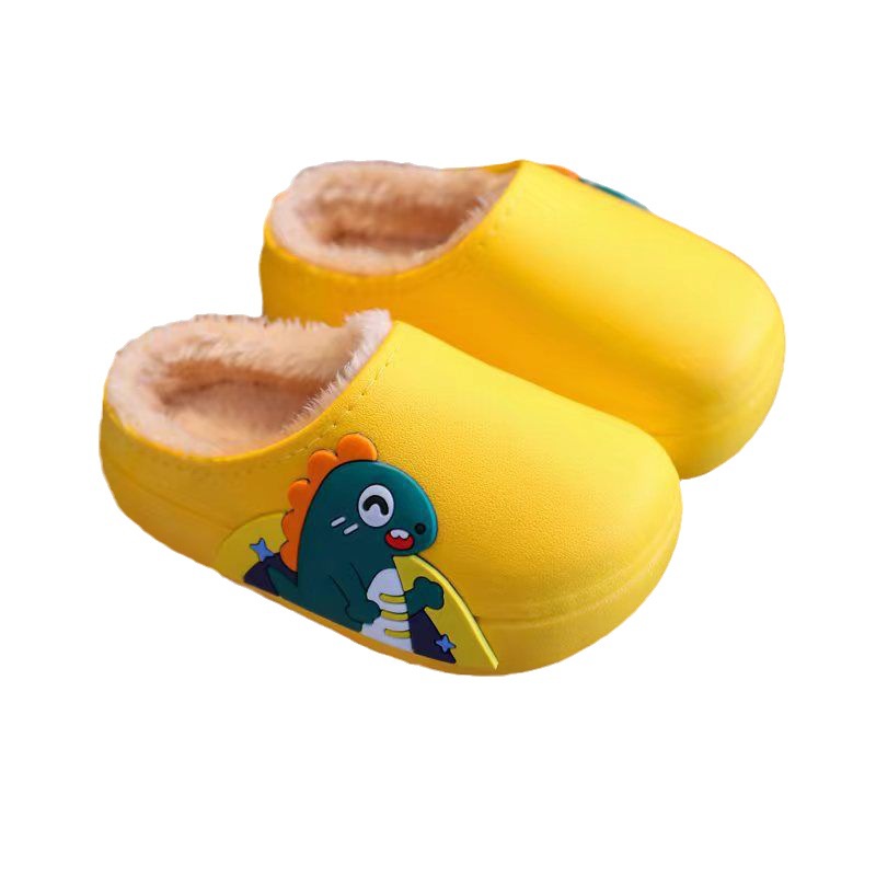 Dép cotton Nhung Ấm Áp Chống Thấm Nước Hình Khủng Long / Thỏ