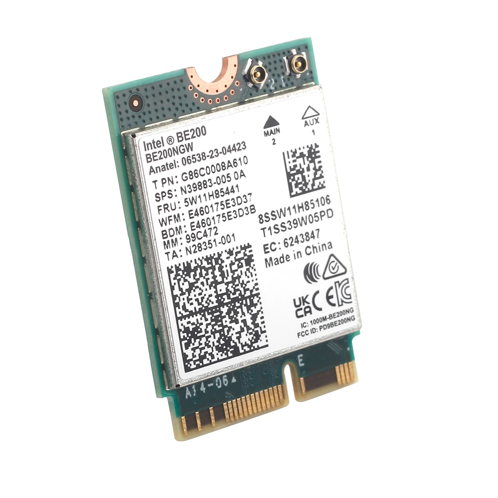 Wifi 7 intel be200 Thẻ wifi bluetooth 5.4 Băng Tần 2.4g / 5g / 6ghz 5.8Gbps m.2 ngff Cho win10 / 11