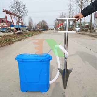 Xẻng bón phân dạng thùng chứa TMP-03, Dụng cụ bón phân Inox đeo lưng, Máy bón phân