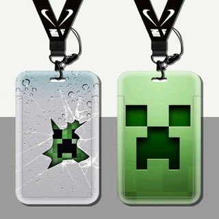 Ví đựng thẻ id / danh thiếp thủ công diy in họa tiết minecraft cho học sinh ốp
