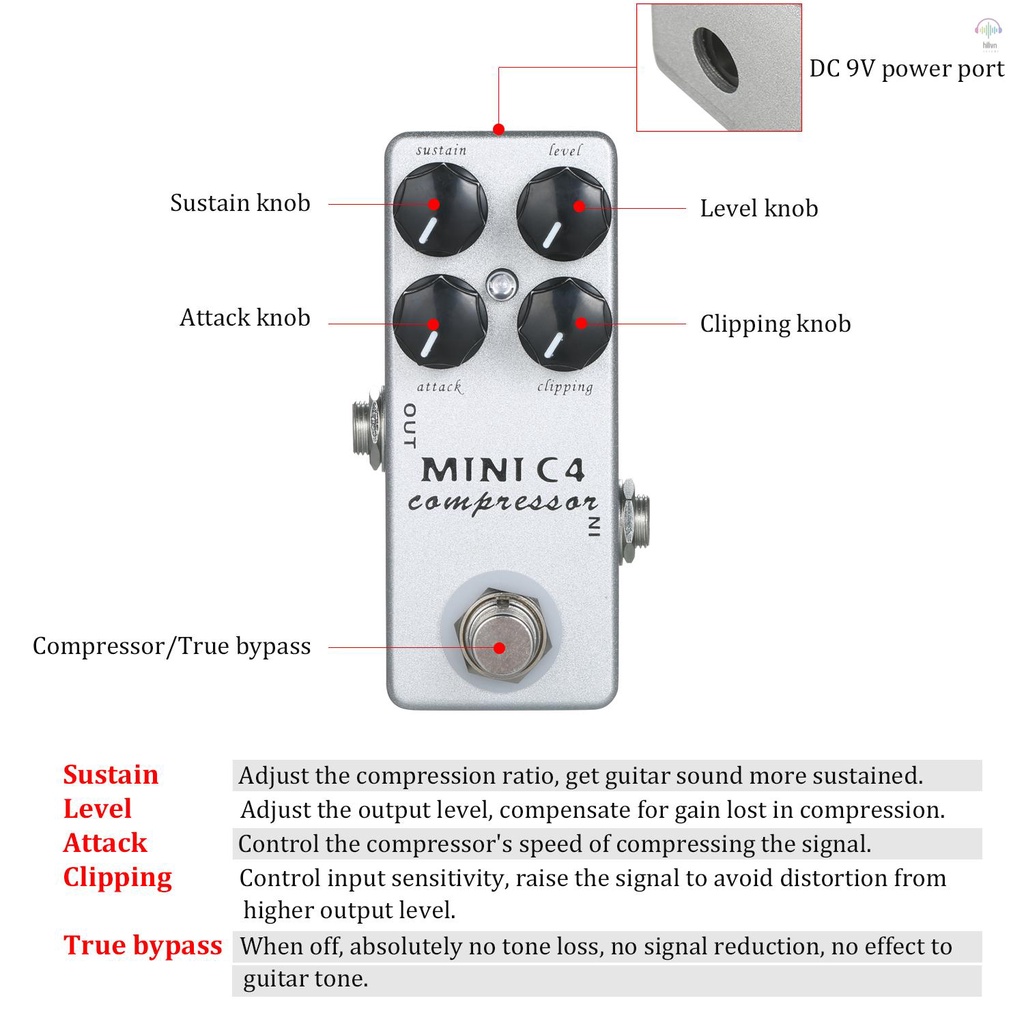 ANENG Lang moskyaudio mini c4 Chuyên Dụng Cho Bàn Đạp Hiệu Ứng Đàn guitar