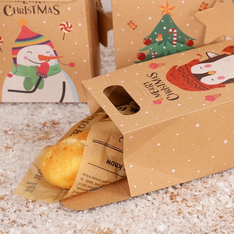 Hộp Giấy kraft Đựng Kẹo / Quà Giáng Sinh / Năm Mới / Ông Già Noel / Người Tuyết