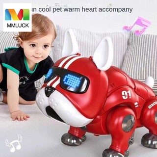Mmluck robot Đồ Chơi Thông Minh Phát Nhạc Hình Chú Chó Bull Có Đèn Dành Cho Trẻ Em
