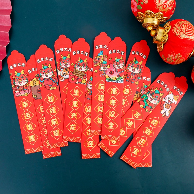 Bộ 12 Bao Lì Xì Màu Đỏ May Mắn Cho Năm Mới 2024
