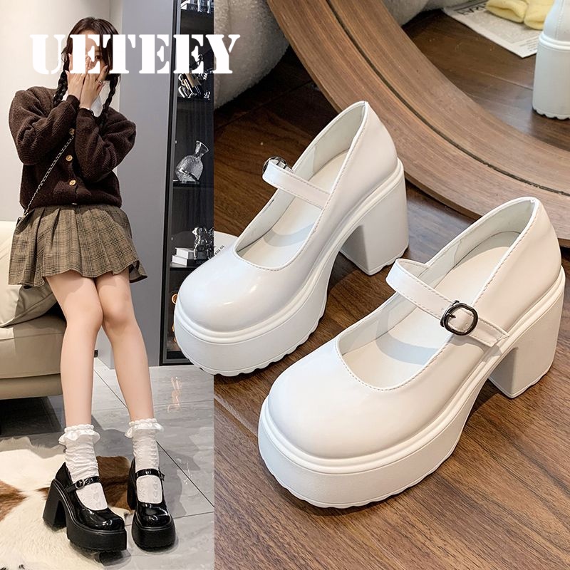 UETEEY  giày búp bê Mary Jane Lolita Đế da mềm đế êm thời trang Nhẹ nhàng Linh hoạt Mềm mại Phối màu tinh tế Thoải mái FLF23B0KHA 46Z231112