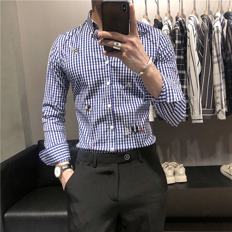 Áo Sơ Mi Caro Tay Dài Thời Trang Cho Nam