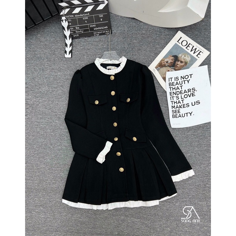 Váy phối bèo xếp ly