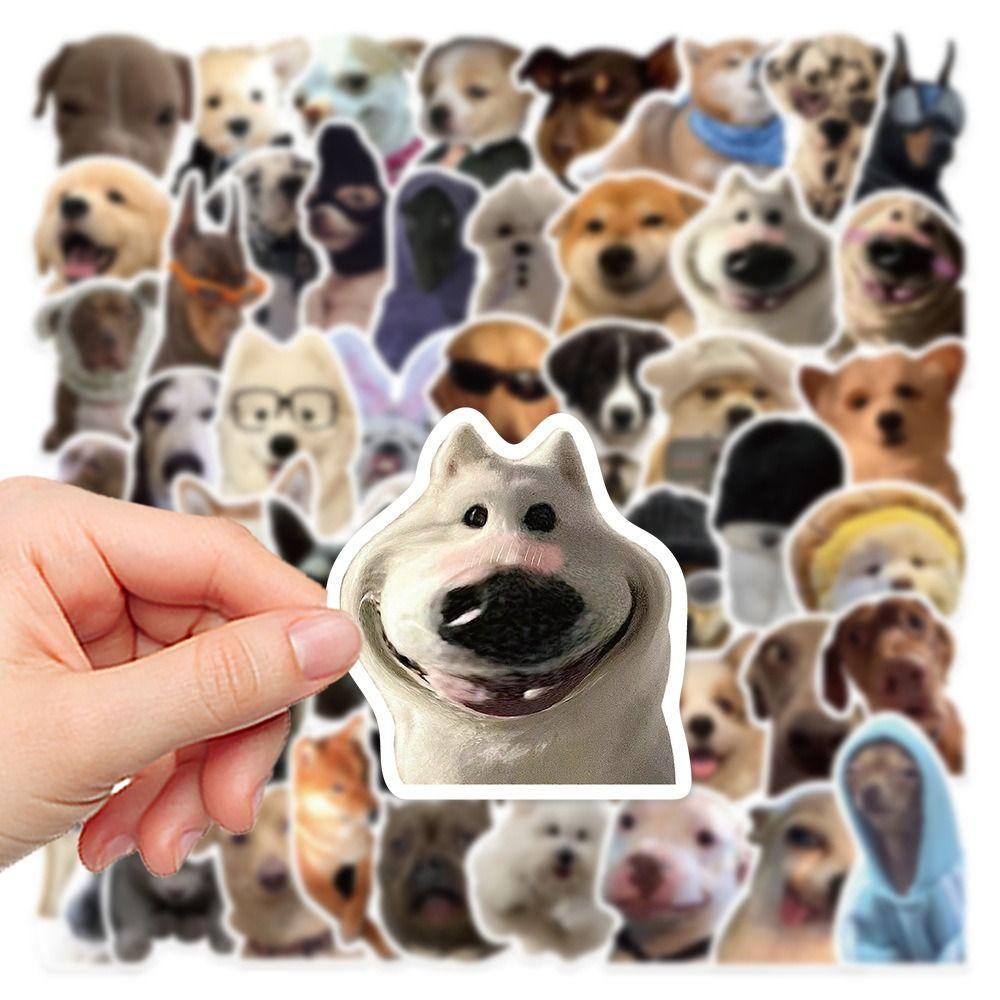 Mmluck Bộ 50 Miếng Dán Hình Cún husky Vui Nhộn Chống Thấm Nước Trang Trí Vali
