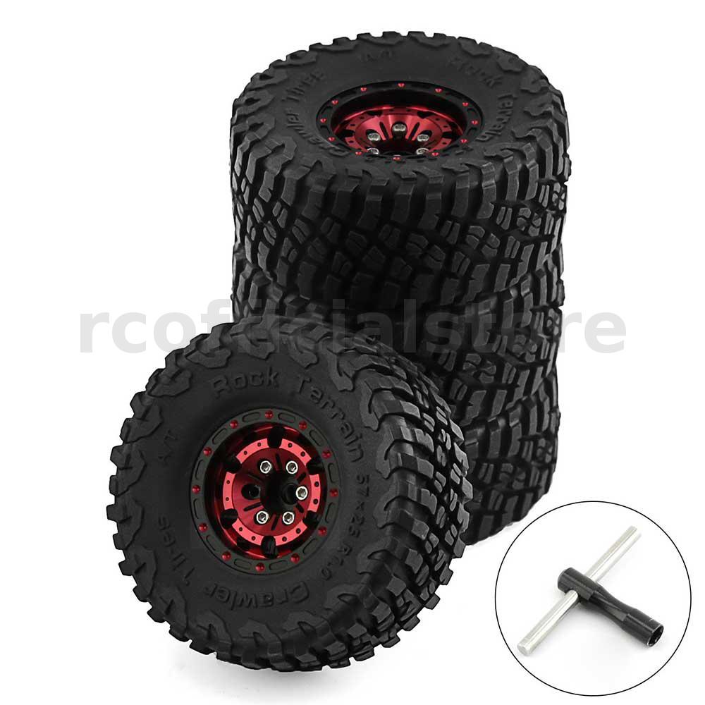 Set 4 Bánh Xe Leo Núi 1.0 inch Bằng Hợp Kim Nhôm Cho 1 / 18 trx4m scx24 fms fcx18 fcx24 furitek fx118