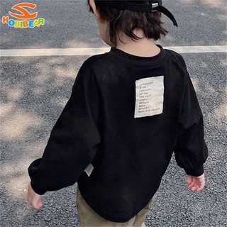 Homibear / / áo thun tay dài màu trơn đơn giản đa ứng dụng cho bé trai