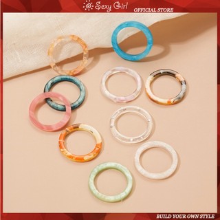 Set 10 Nhẫn Nhựa Màu Sắc Ngẫu Nhiên Thời Trang Cho Nữ